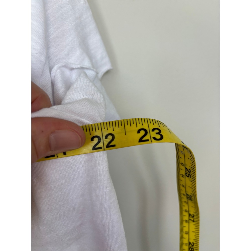 A Rare Bird White Distressed T-Shirt L/XL Cotton Slub Pocket Tee Oversized Edge - Picture 9 of 9